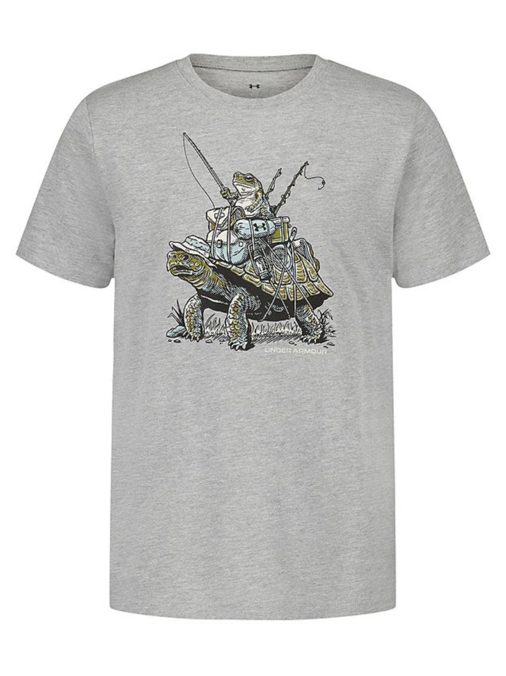 Under Armour Boys Fishing Frog Riding Turtle Graphic Short Sleeve Tee Shirt